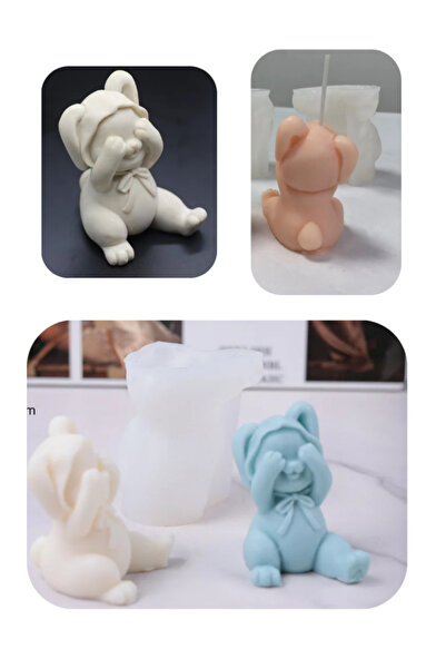 Sirius Hobi Epoksi Kalıp Alçı Mum Oturan Tavşan Kalıbı