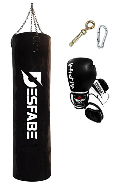 desfabe Boxing Star 120x32 Cm Zincirli Boks Kum Torbası Siyah Askı Aparatı Bo...