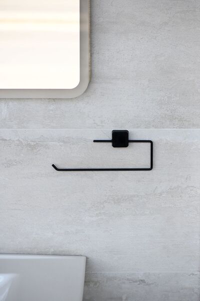 Hagen Ömür Boyu Paslanmaz Yapışkanlı Rulo Kağıtlık, Kağıt Havluluk Mat Siyah