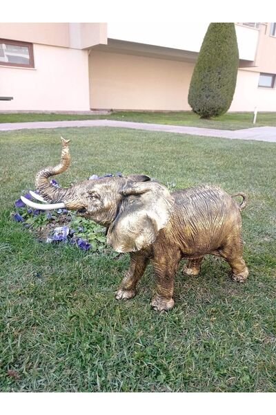 BilgeCe hoMe Büyük Fil Heykeli, Fil Heykeli, Fil Obje, Ev Dekorasyonu, Gold F...