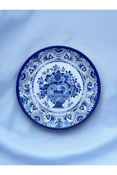 unique florya Dekoratif Duvar Tabağı Duvar Süsü Mavi Tabak Blue Blanc Tabak N...