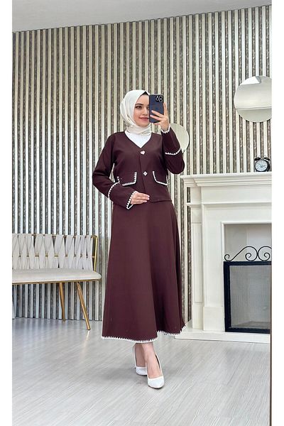 Moda Krash Костюм с двойна пола и бродерия