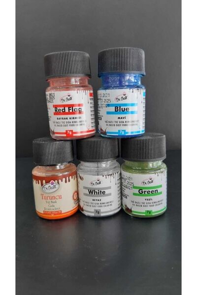 Dr. Gusto Dr Gusto Yağ Bazlı Toz Gıda Boya 5 Li Set Turuncu / Mavi / Bayrak K...