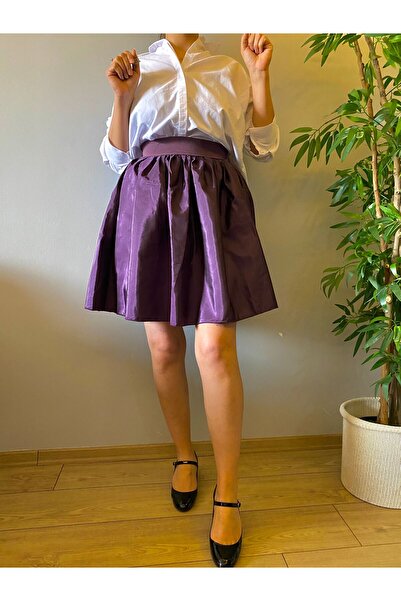 Bayır Mor saten etek
