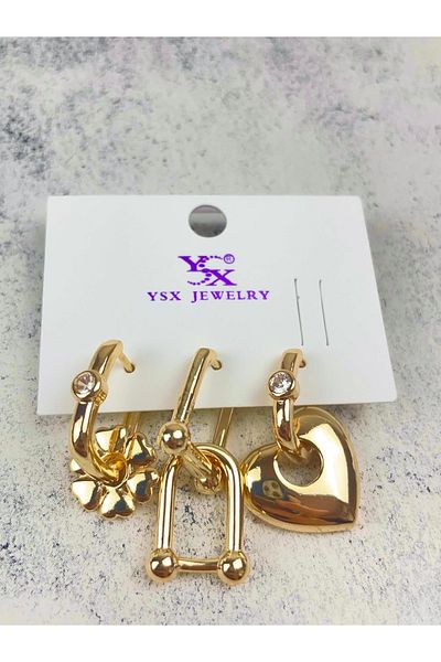 Vitastyle Vip Set of 3 Steel Earrings