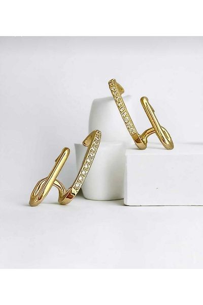 Vitastyle DOUBLE LOOK EARRINGS WITH ZIRCON STONES