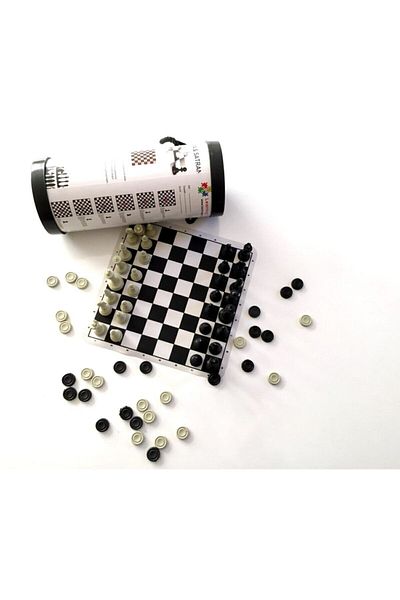 Wooden Toys Partioyunevi School Roll Chess And Checkers Set