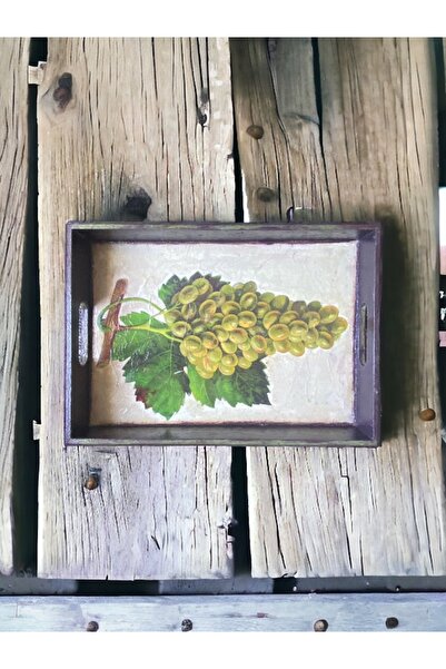 Lion EL YAPIMI ÜZÜM DESENLİ TASARIM TEPSİ