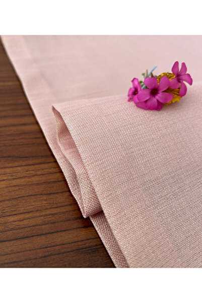 Zeren Home Meral Kurşun Collection Simli Üçgen Runner Pudra 40 x 160