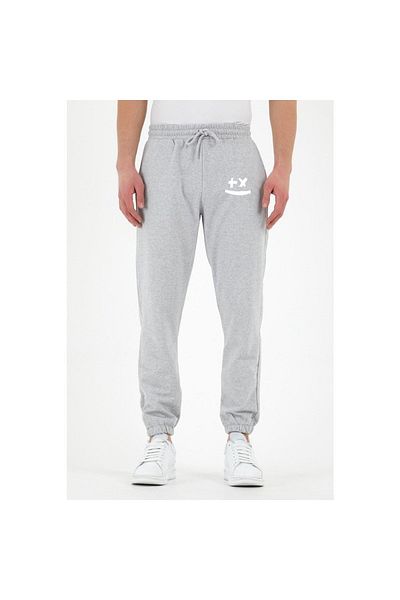 blackjack giyim Unisex Bad Smile Printed Light Grey Jogger