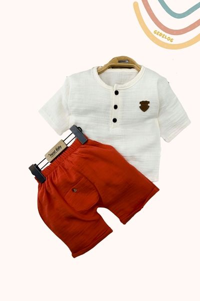 Gebelog Muslin Summer Shorts Set for Baby Boy