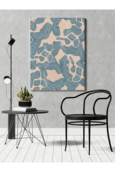 RUGSMODERN Kanvas Tablo Mavili Dağınık Desenli Modern Tablo