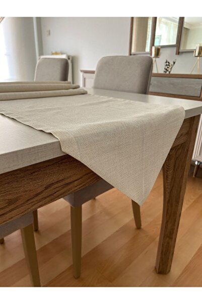 Zeren Home Meral Kurşun Collection Simli Üçgen Runner Gold 40 x 160