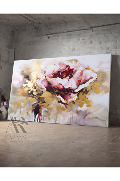 AR AJANS KANVAS TABLO Dekorativna slika na platnu ukrašena ružičastim cvećem ...
