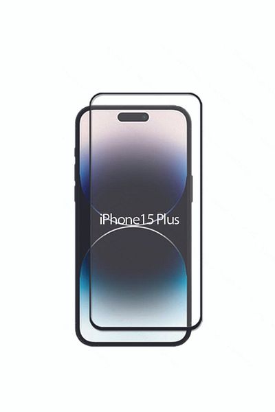 KVK PRİVACY Compatible with iPhone 15Plus Screen Protector Fully Covering Glass Shock Absorbing Esd Anti Static