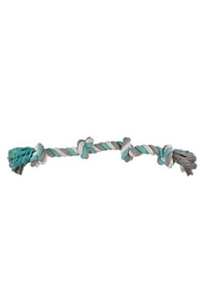 Flamingo 4 Knotted Green and White Gray Rope Dog Toy 60 cm