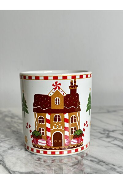 Vivas Xmas Wonderland double fincan kulpsuz kahve fincanı  (fincanın 3 yönünde 3 görsel vardır)
