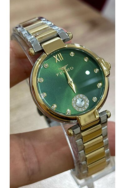 FERRO Marka Özel Taş Tasarımlı Retro Kadın Kol Saati