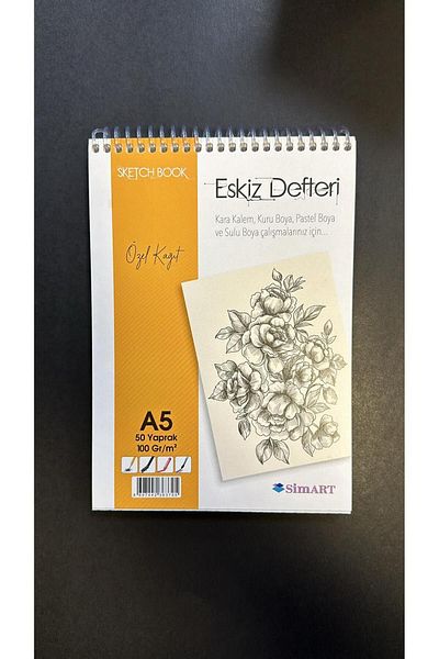 Südor كراسة الرسم Sim Art مقاس A5 Skecht Book مع فتحة علوية 100 جرام 50 ورقة كراسة الرسم
