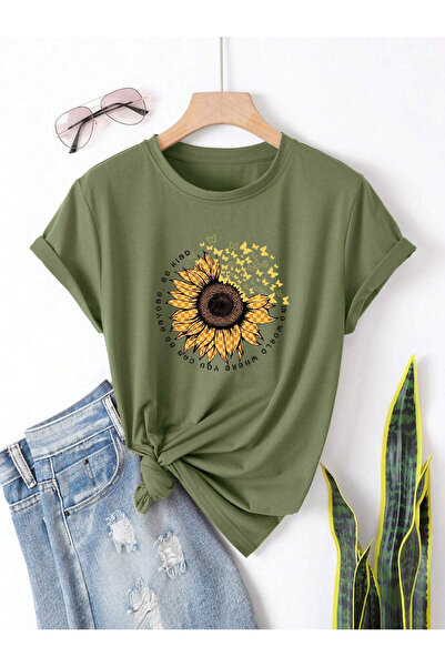 Mella&Co Dámské tričko s květinovým potiskem Oversize z česané bavlny