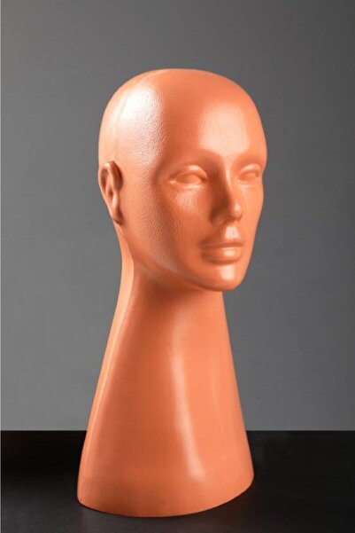 vitrinraf Bayan Büst Kafa Mankeni Plastik Ten Rengi - Şal, Eşarp Ve Peruk Man...