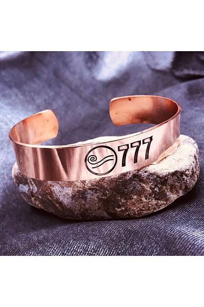 ajda's Pure Copper Bracelet with Water Element and 777 Count