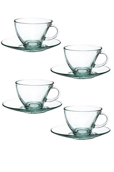 Paşabahçe 98396 Glass Set of 4 Aware 230cc Asymmetrical Penguin Tea Nescafe Cups