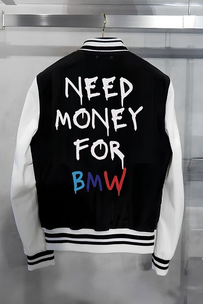 Edizen 2024 BMW Printed Oversize Premium College Jacket - 100% βαμβάκι