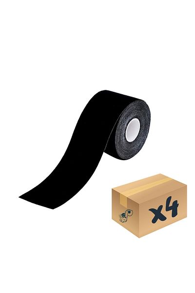 VZN Tape Kinesiology شريط رياضي Vzn Kinesio – شريط ألم رياضي 5 متر × 5 سم أسود 4 قطع