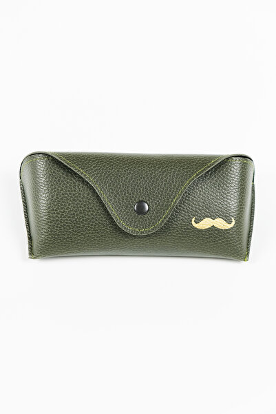 Babafiyatlar Klasik Yeşil Büyük Ebat Deri Gözlük Kabı