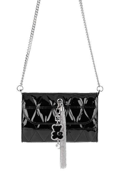 Tamer Tanca Black Patent Leather Vegan Women's Shoulder Bag