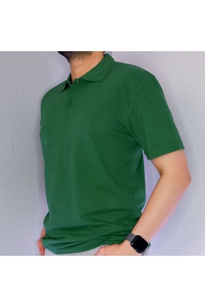 Butik Polo Yaka T-shirt %100 Pamuk Kumaş Regular Fit 2 Düğmeli Kıvrılmaz Yaka