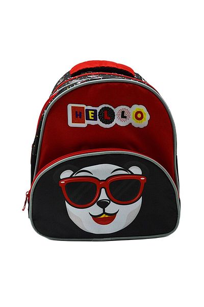 Sentor Panda Printed 3 Compartment Kindergarten Backpack with Glasses