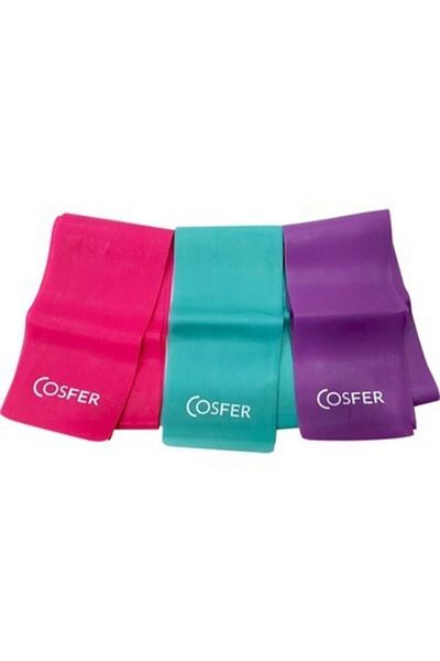 Cosfer 3-Piece Pilates Band Set Resistance Light Medium Hard 3-Piece Set Pilates Tire