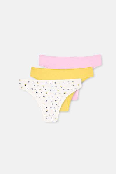 Dagi 3-Piece Patterned Multicolor Women's Brazilian Panties Set