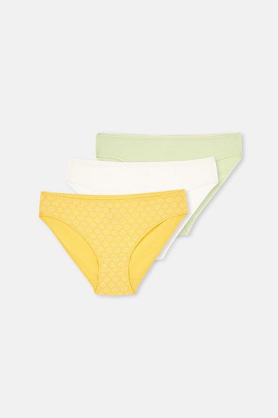 Dagi 3er-Set gemusterte mehrfarbige Slips für Damen
