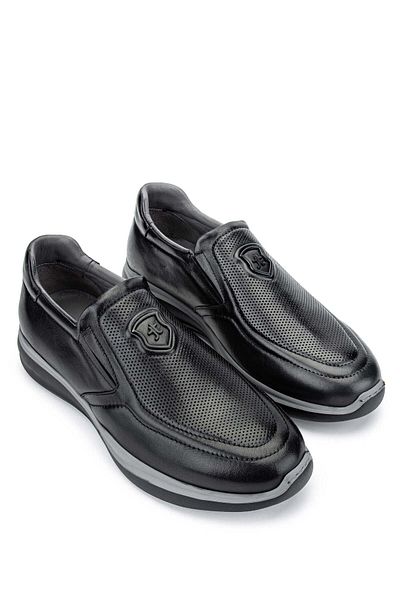 Tamer Tanca Genuine Leather Men's Black Sneakers - Sports Shoes