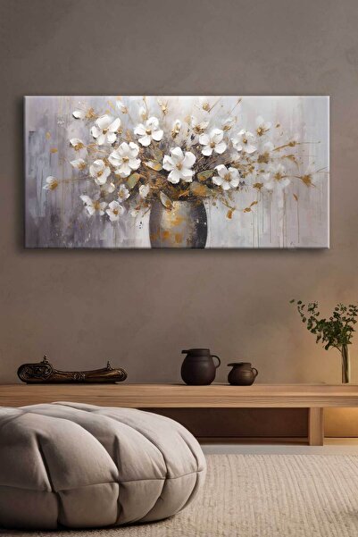 Voovart Saksıda Çiçekler Dekoratif Kanvas Tablo - EC1025