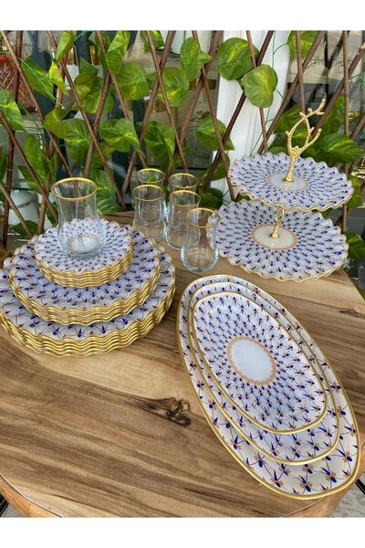 GÜRCÜGLASS Jewel Breakfast and Presentation Set - 28 Pieces