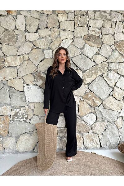 İLKCET MODA طقم بنطلون قميص نسائي من Bürümcük