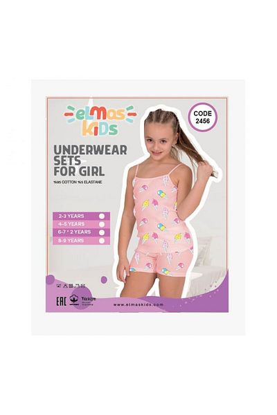 elmas kids Cotton Patterned Athlete and Boxer Double Underwear Set