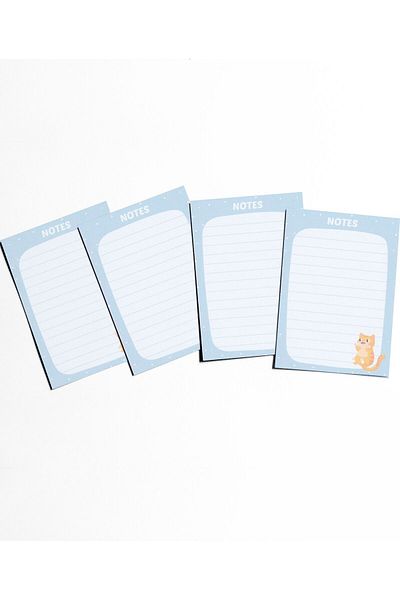 Grdall 4 قطع A7 Mini Memo Pad - لوحة ملاحظات، لوحة مذكرة، قائمة المهام، مخطط، قائمة المهام
