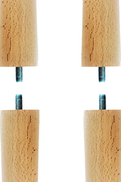 Evnalia Raw 2 Pieces Luxury 60 cm Conical Wooden Table Leg Diameter: 4.2 cm Hobby DIY (with Screw and Appliances)