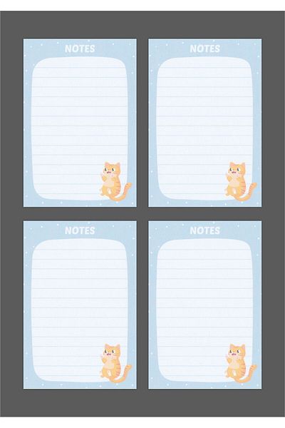 Grdall 4 قطع A7 Mini Memo Pad - لوحة ملاحظات، لوحة مذكرة، قائمة المهام، مخطط، قائمة المهام