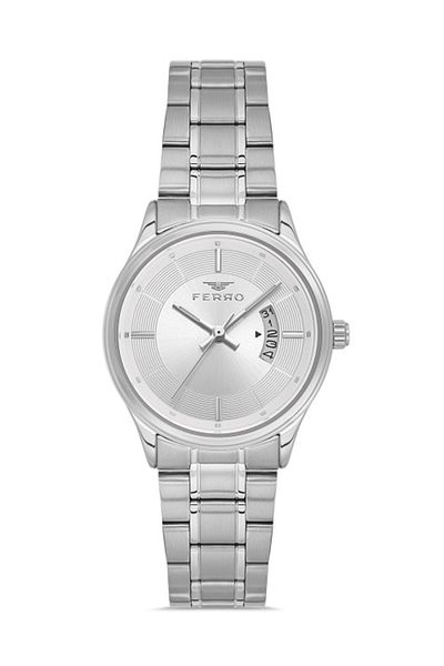 FERRO Steel Gray Quartz Women's Wristwatch - 31 mm