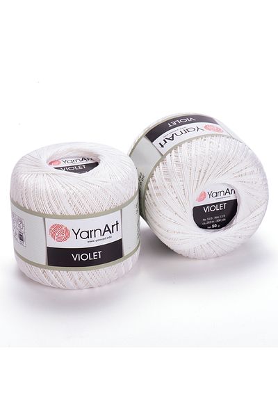 Yarnart Βιολετί Mercerized Lace Yarn White 003