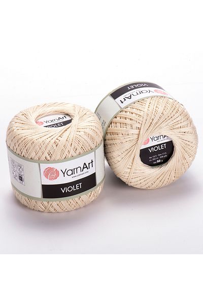 Yarnart Βιολετί - Mercerized Lace Floss Light Cream-6194