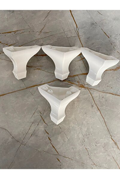 OnurEvimde Lükens Ayak Plastik Beyaz Mobilya Ayağı 8 cm  Dolap Ayağı Koltuk Ayağı 4 adet