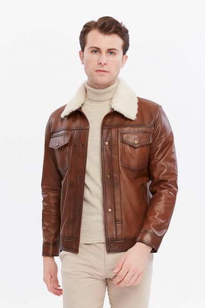 CE-YIL DERİ ÜRÜNLERİ Genuine Leather Coat