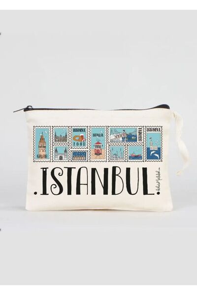 Bikutumutluluk İSTANBUL'A MEKTUPLAR SOUVENİR İSTANBUL MAKYAJ ÇANTASI CLUTCH K...